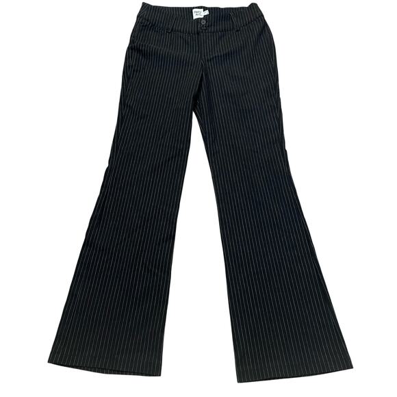 Princess Polly Archette Pinstripe Pants 4US Bootcut Stretchy Black White Classic - Picture 1 of 10